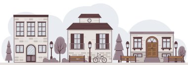 Sokakta sıcak renklerde evler