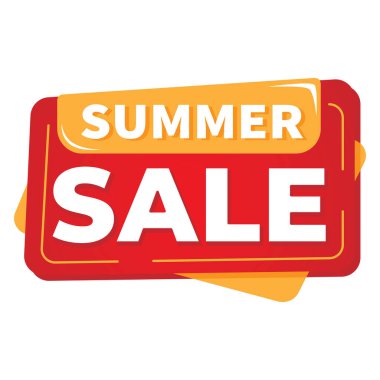 İndirim ve satışların parlak yaz çıkartmaları. Vektör