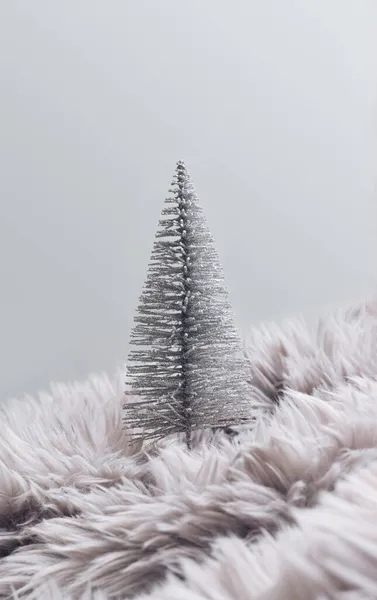 Ambientalmente Amigable Plata Brillo Árbol Navidad Invierno Inspirado Concepto Fondo — Foto de Stock