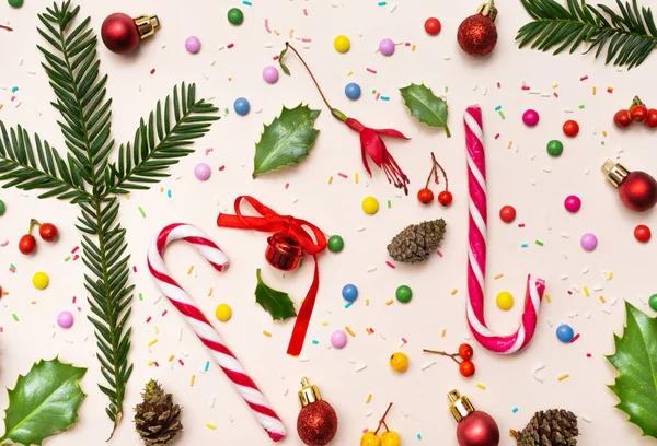 Impresionante Concepto Inspirado Fiesta Precioso Patrón Navidad Hecho Bastones Caramelo — Foto de Stock