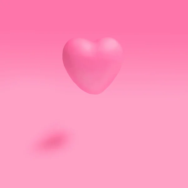 Μια Απαλή Ροζ Καρδιά Κλίση Φως Ροζ Σκιά Φόντο Ηλιόλουστη — Φωτογραφία Αρχείου