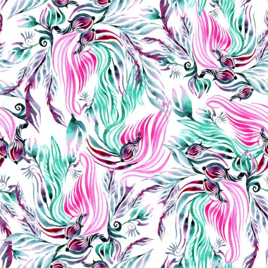 Bukleli ve monogramlı dekoratif, pürüzsüz desen