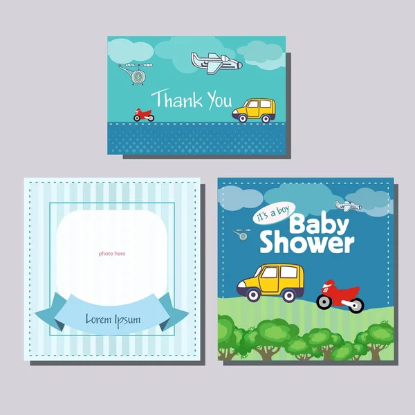 明信片婴儿淋浴卡 上面有玫瑰花和少女拖鞋 — 图库矢量图片