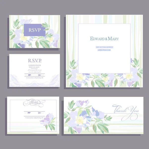 Invitation Carte Mariage Avec Dessin Décoratif Linéaire Fleur Blanche Carte — Image vectorielle