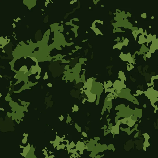 Tmavý vojenský vzor v zelených barvách. — Stockový vektor