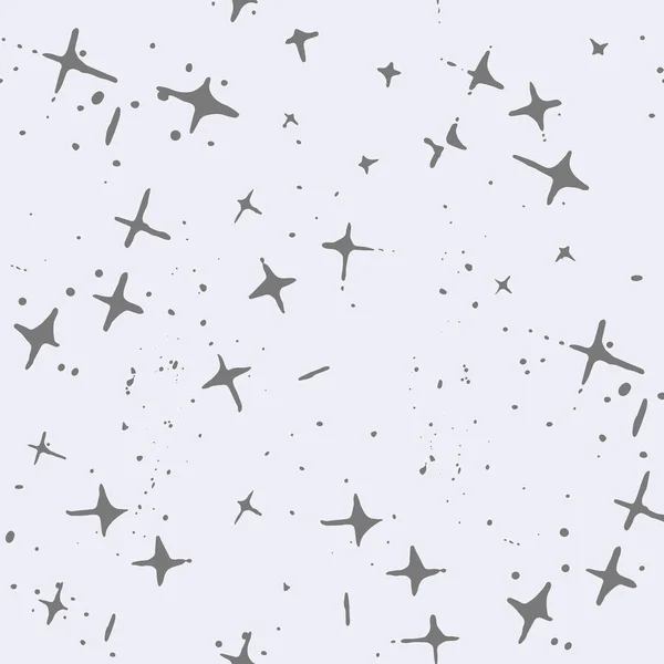Estrelas cinzentas e pontos no padrão de fundo branco. — Vetor de Stock
