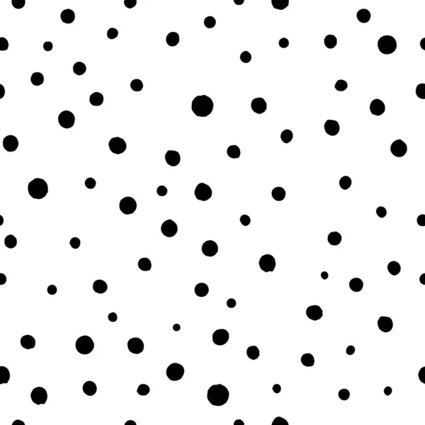 Black and white small polka dot seamless pattern. — Vector de stock