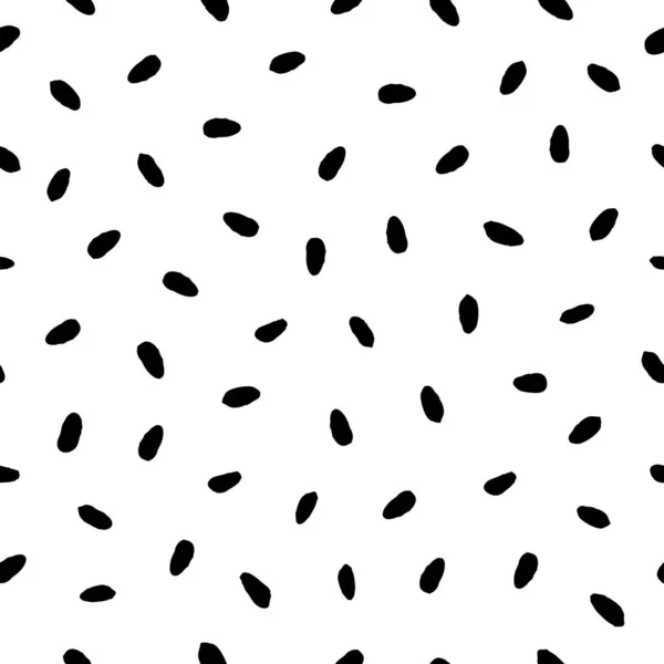 Uneven oval specks pattern in black and white. — Stok Vektör