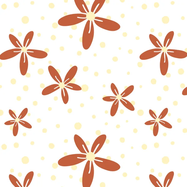 Pretty Small Flowers Polka Multiple Pattern Vector Illustration — Stock Vector