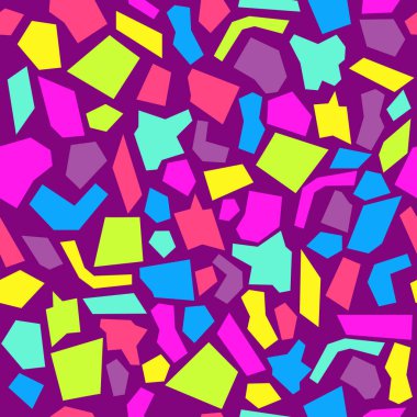 Farklı şekillerde renkli mozaik desenler. Vektör illüstrasyonu. 