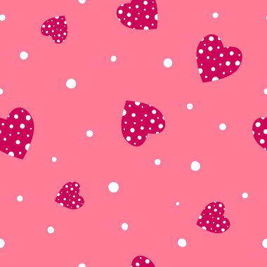 Kalpli, üç noktalı şirin desen. Vektör illüstrasyonu. 