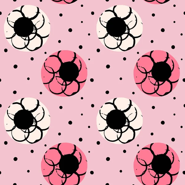 Circles Polka Dot Abstract Seamless Pattern Vector Illustration — Vector de stock