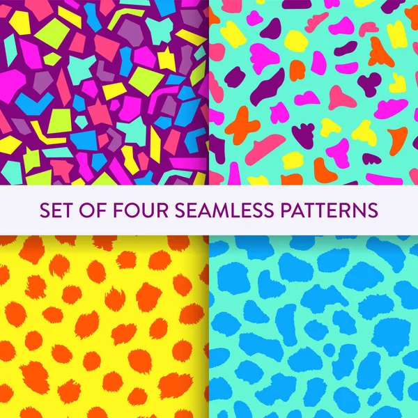 Colorful Mosaic Pattern Set Various Shape Spot Vector Illustration — Stockvektor