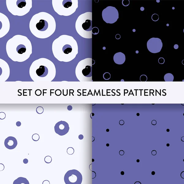 Circle Polka Dot Abstract Repeat Seamless Pattern Set Vector Illustration — Stok Vektör