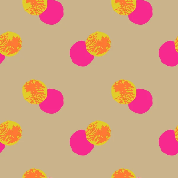 Yellow Pink Circle Abstract Pattern Vector Illustration Pattern Print Wallpaper — Stockvektor