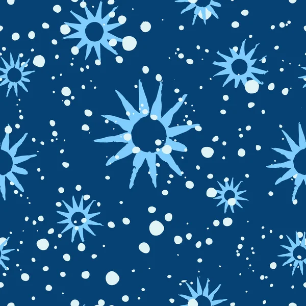 Abstracte Sneeuwvlok Blob Polka Stip Vlek Naadloze Herhaling Patroon Vector — Stockvector