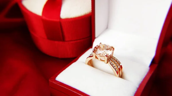 Joyas San Valentín Joyas Año Nuevo Cierre Hermoso Anillo Con — Foto de Stock