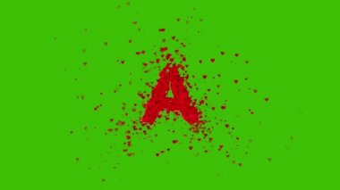 Sevgililer Günü için 3D yorumlama. 14 Şubat 'ta 3 boyutlu kalplerden Rus harfleri üretildi. Kırmızı kalpler alfa ile farklı yönlerde uçuyor. Şeffaf arkaplan en iyi stok soyut