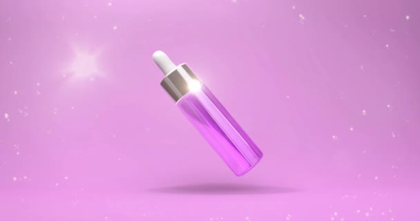 Cosmetisch pakket.3d weergave achtergrond voor schoonheid advertenties. Mock up van glas scrubben pot met metalen dop. Zeer peri 3d op violette achtergrond .Reclame scrubben voor het gezicht. Blanco — Stockvideo