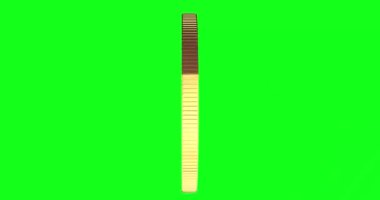 Krom anahtar yeşil ekranda dolar soyut bozuk para rotasyonu. Dolar işaretli 3 boyutlu altın para. Finans ve para 45 'liğiyle ilgili makro sembolü kapat. ABD ile kripto para birimi. Sanal internet parası.