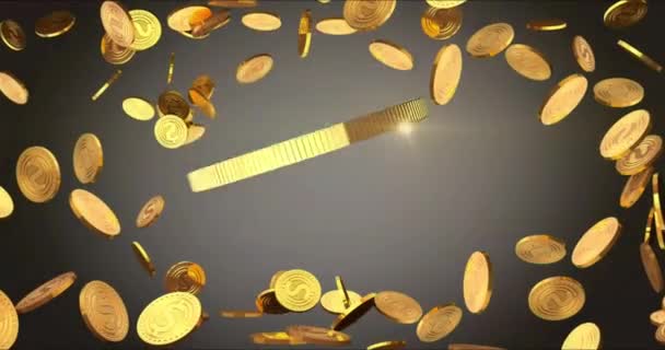 Dollar abstract coin rotation on chroma key green screen.Gold coin with dollar mark 3d rendering.Close up macro symbol about finance and money.4k.Cryptocurrency with usd.Virtual internet money.Single — Stock Video