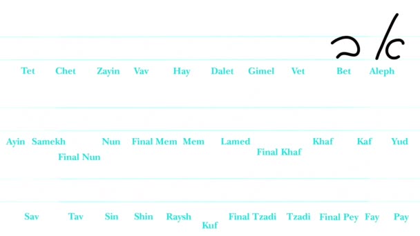Πώς να γράφεις εβραϊκά γράμματα. Εβραϊκό αλφάβητο Εκπαιδευτικό βίντεο με τη σωστή ορθογραφία των γραμμάτων. Χειρόγραφο Κείμενο Animations για Ulpan. Μέρος 1 από τον Aleph έως τον Tet. Καλλιγραφία — Αρχείο Βίντεο