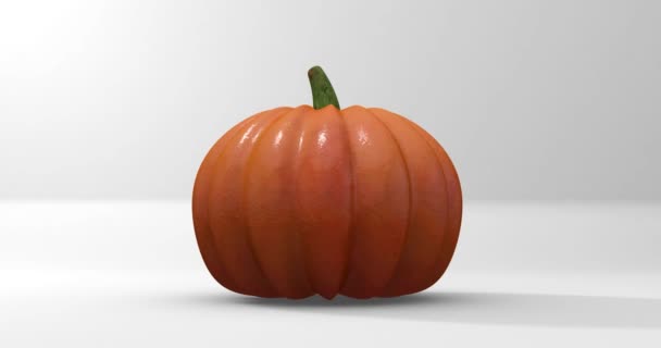 Modelo de calabaza 3d con máscara alfa. renderizado 3d. 360 grados de rotación de bucle. Halloween y el concepto del día de acción de gracias. — Vídeos de Stock