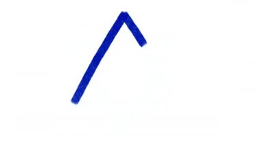 Beyaz arka planda Davut 'un Mavi Yıldızı. Animasyon. Beyaz arka planda, fırça desenli David 'in soyut pastel çizimi yıldızı. Yahudi dini sembolü. İsrail 'in kutsal sembolü. Yüksek kalite 4k