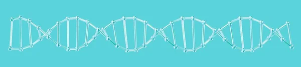 Very Long High Resolution Blue Dna Molecule Isolated Blue Background — Stock Photo, Image