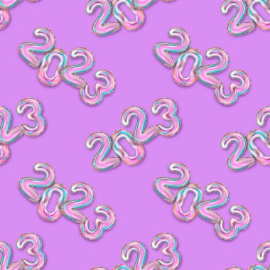 2033 gerçekçi balon sayısı kusursuz yeni yıl şablonu. 3D sunar Mutlu Noeller ve mutlu yeni yıl 2023 selamlama tasarımı. - Evet. Yüksek kalite 3d illüstrasyon