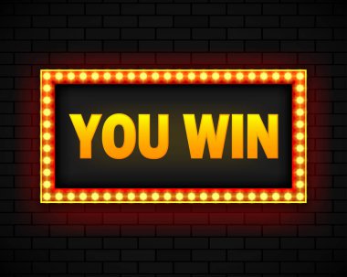 Duvarın arka planında boş ışık kutusu. Afişte 