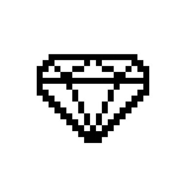 Piksel 8 bit elmas simgesi. Beyaz arka planda tek bir nesne var. Duygu işareti. Vektör illüstrasyonu