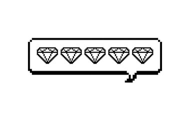 Piksel tasarımının elmas derecesi. Siteler, seyahat paketleri, oteller, çevrimiçi mağazalar, eleştiriler için geri bildirim. Vektör illüstrasyonu.