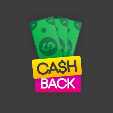 Gri arka planda nakit geri vektör simgesi izole edildi. Fon ekonomisi. Nakit veya geri ödeme tabelası. Vektör illüstrasyonu.