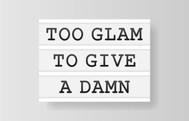 Umrumda bile değil. Geçmişe dönük beyaz arka planda ışık kutusu reklamı. Vektör tasarım pankartı. Vektör illüstrasyonu.