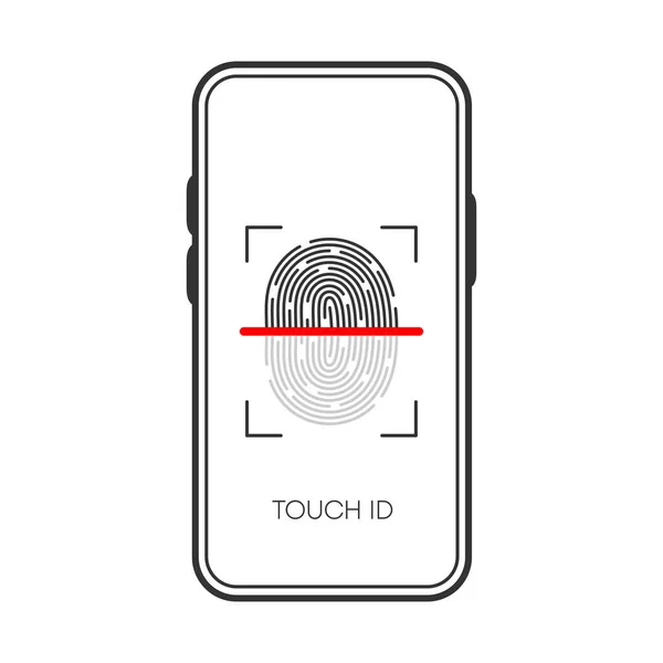 Touch Vector Icon Isolated Fingerprint Design App Smartphones Scanner Icon — Stock Vector