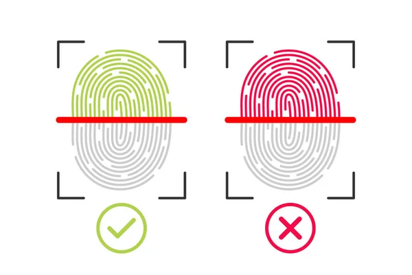 Touch Vector Icon Isolated Fingerprint Design App Smartphones Yes Scanner — Stock Vector