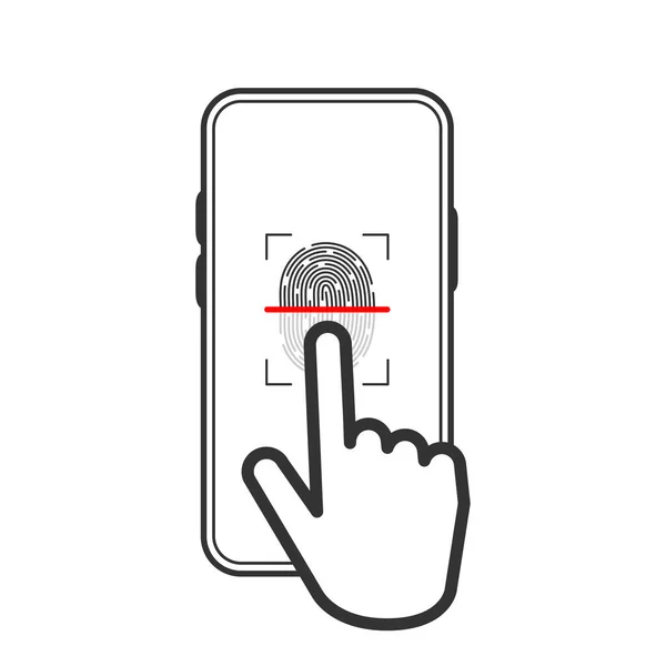 Touch Icono Vectorial Diseño Huellas Dactilares Aisladas Para Aplicaciones Teléfonos — Vector de stock