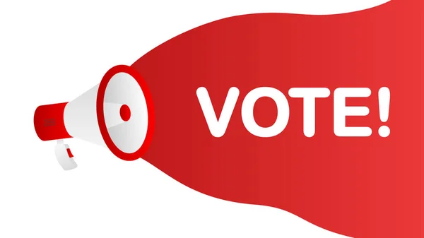Modèle Bannière Vote Flyer Marketing Avec Mégaphone Modèle Pour Promotion — Image vectorielle