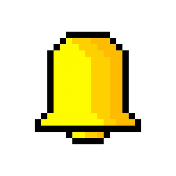 Pixel Bit Nachricht Glockensymbol Isoliertes Objekt Auf Weißem Hintergrund Zeichen — Stockvektor