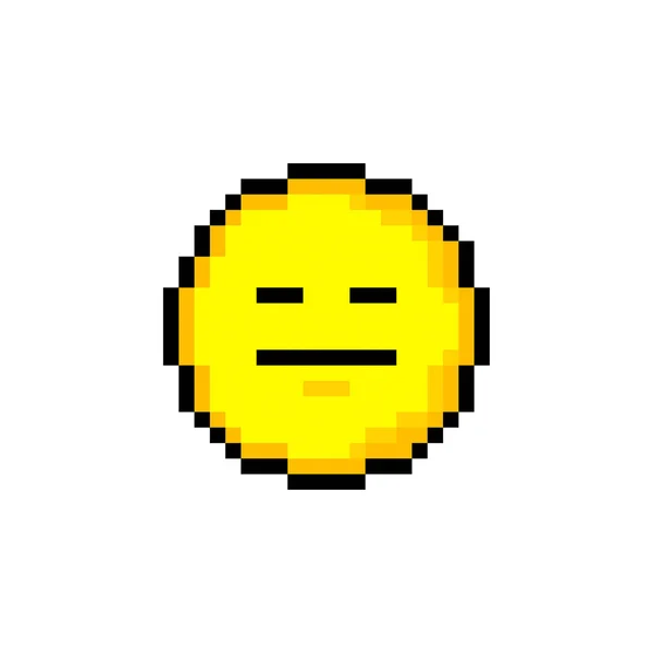 Pixel Cercle Jaune Bits Avec Sourire Objet Isolé Sur Fond — Image vectorielle