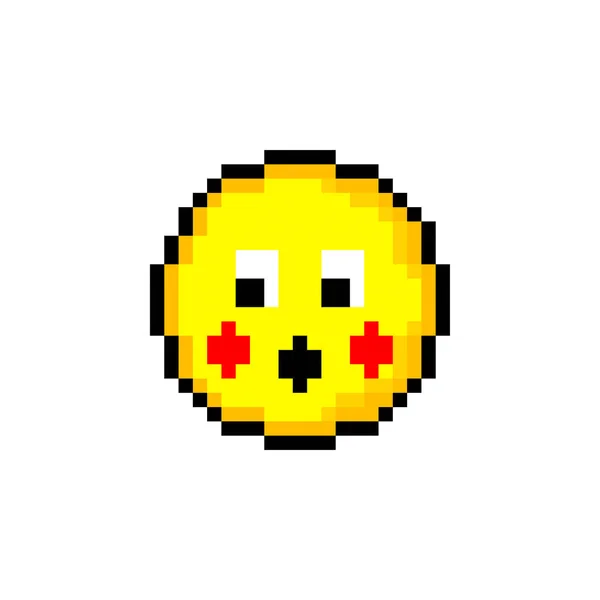 Pixel Bit Κίτρινο Κύκλο Χαμόγελο Απομονωμένο Αντικείμενο Λευκό Φόντο Σημάδι — Διανυσματικό Αρχείο