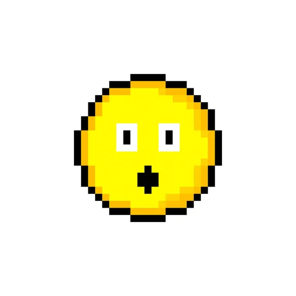 Pixel Círculo Amarillo Bits Con Sonrisa Objeto Aislado Sobre Fondo — Archivo Imágenes Vectoriales