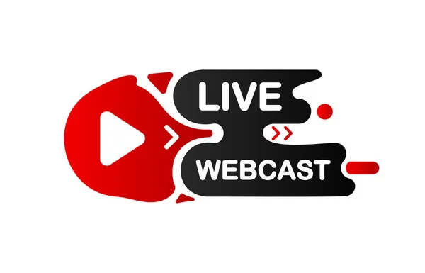 Live Webcast banner. Video virtuale online. Design interessante su sfondo bianco. Illustrazione vettoriale. — Vettoriale Stock