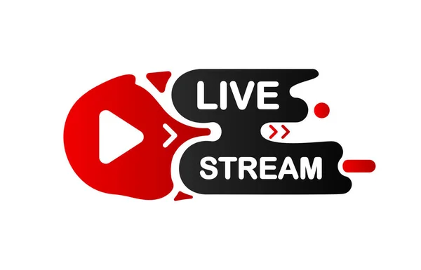 Баннер "Live Stream". Виртуальное онлайн видео. Интересный дизайн на белом фоне. Векторная иллюстрация. — стоковый вектор