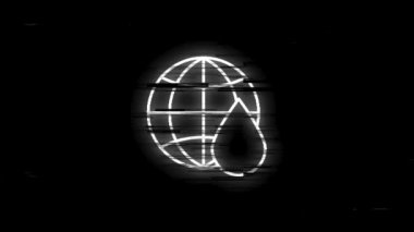 Beyaz arkaplanda izole edilmiş neon çizgi dizaynlı ECOLOGY hata simgesi. Sağlık koruması. Hareket grafiği.