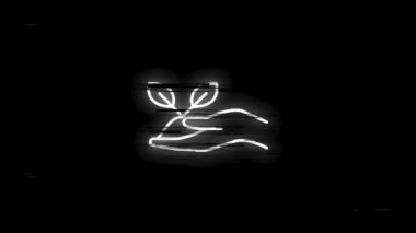 Beyaz arkaplanda izole edilmiş neon çizgi dizaynlı ECOLOGY hata simgesi. Sağlık koruması. Hareket grafiği.