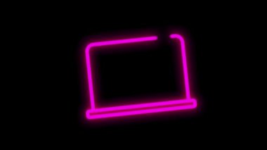 Beyaz arkaplanda izole edilmiş düz soyut tasarıma sahip ELECTRONICS neon simgesi. Hareket grafiği.