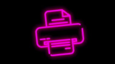 Beyaz arkaplanda izole edilmiş düz soyut tasarıma sahip ELECTRONICS neon simgesi. Hareket grafiği.
