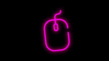 Beyaz arkaplanda izole edilmiş düz soyut tasarıma sahip ELECTRONICS neon simgesi. Hareket grafiği.